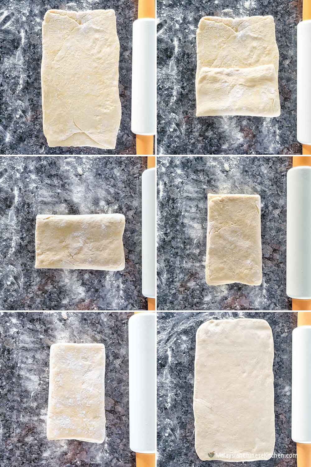 Folding and rolling the dough for these Seremban Siew Pau (Baked BBQ Buns).